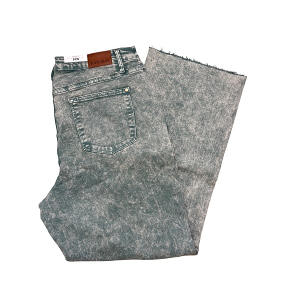 Judy Blue‎ Women's Sea Green High Rise Raw Hem Dad Jeans NWT Size 20W - Picture 5 of 16